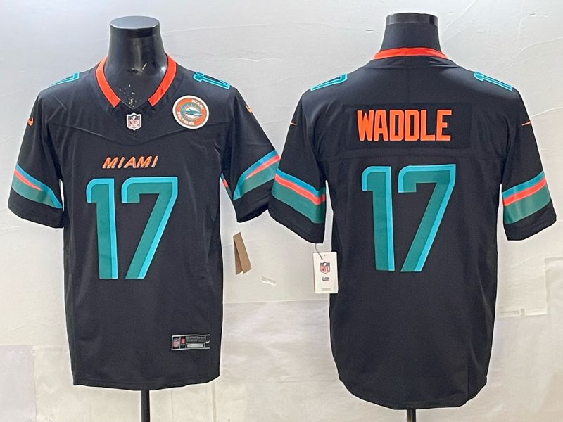 Men Miami Dolphins #17 Waddle black Nike 2025 Limited Nike NFL Jersey 06->miami dolphins->NFL Jersey